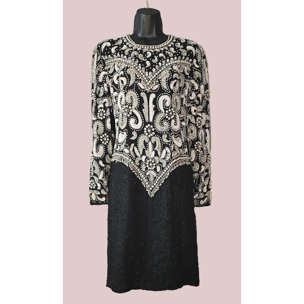 1980's Scala Trophy Dress, Size Petite Small